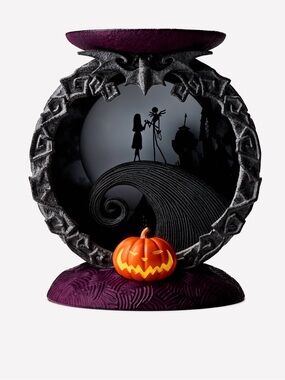 Nightmare Before Christmas Spiral Light Up Pedestal 3-Wick Candle Holder. New.